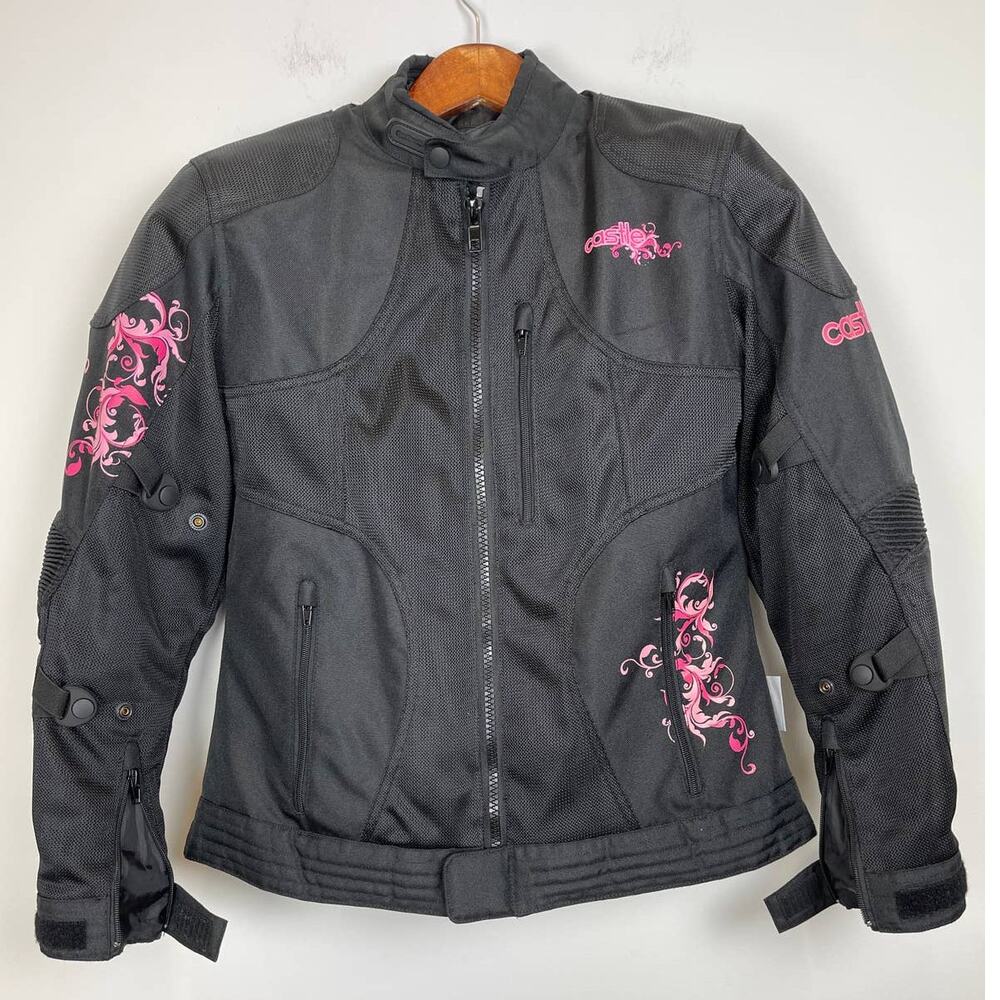 Castle Motorcycle / Snowmobile Jacket Black Pink accents Womens Medium